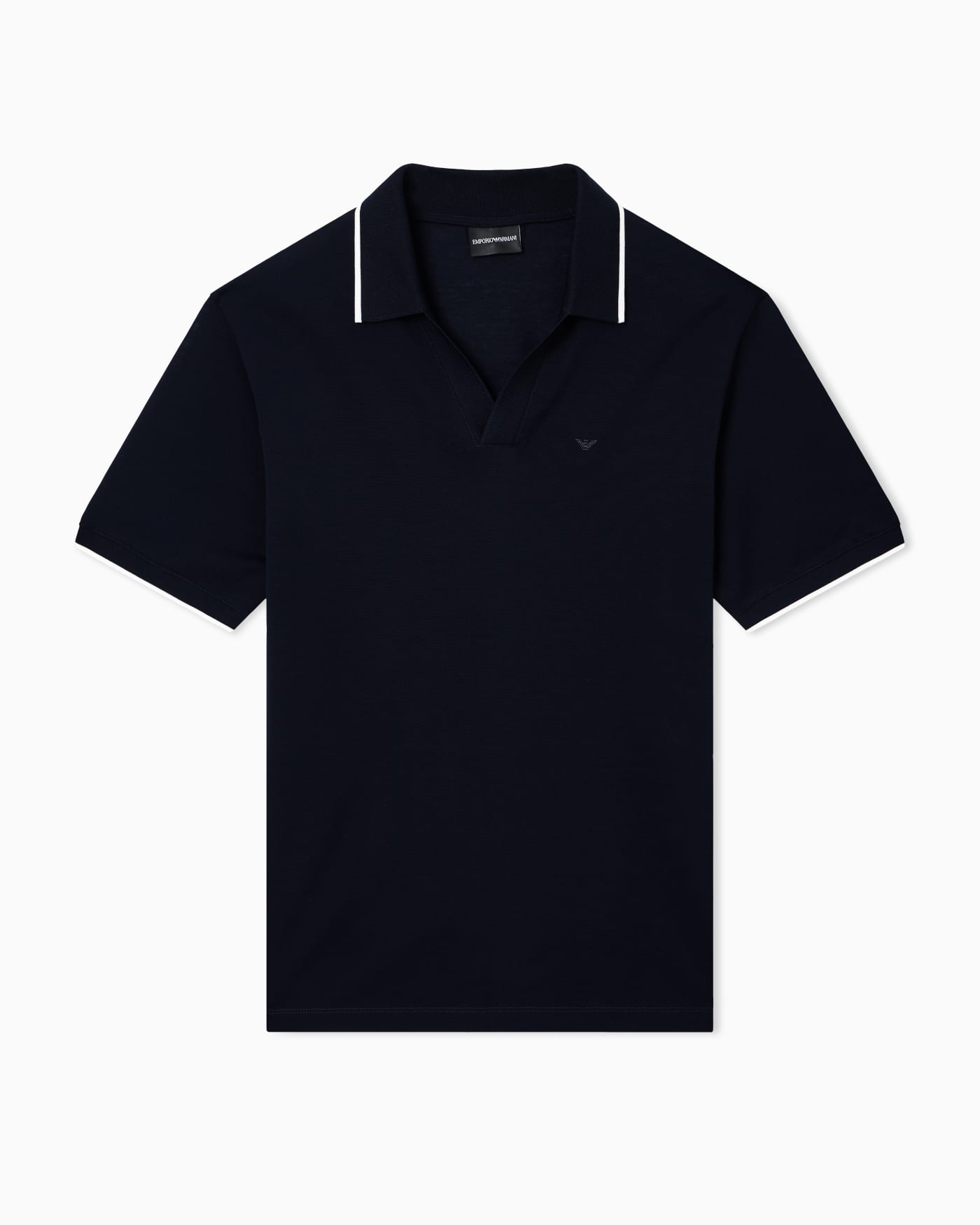 V-neck piqué polo shirt
