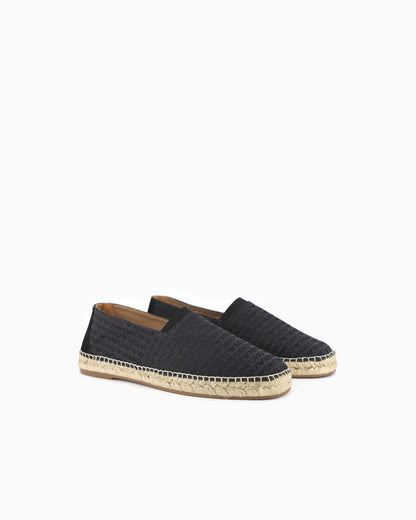Jacquard espadrilles with all-over logo lettering