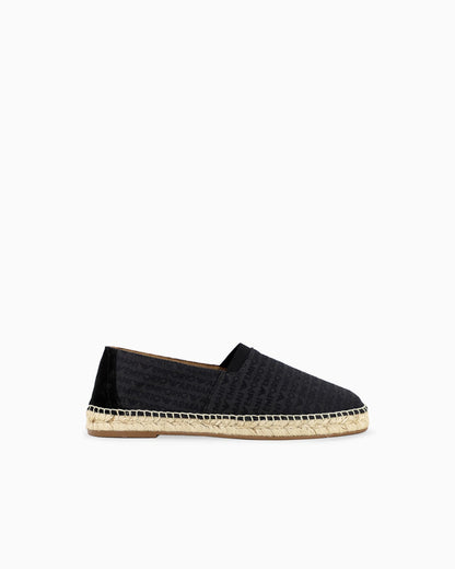 Jacquard espadrilles with all-over logo lettering