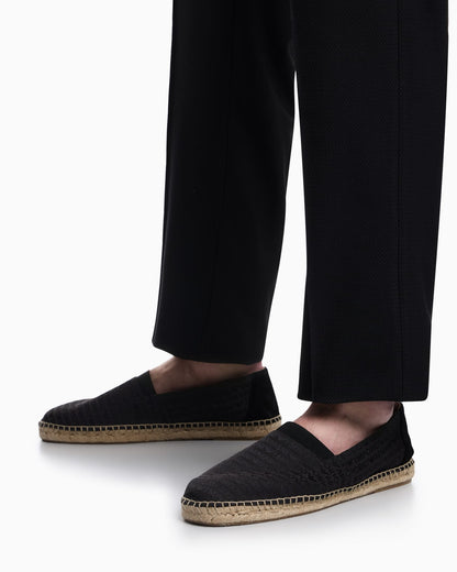 Jacquard espadrilles with all-over logo lettering