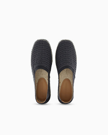 Jacquard espadrilles with all-over logo lettering