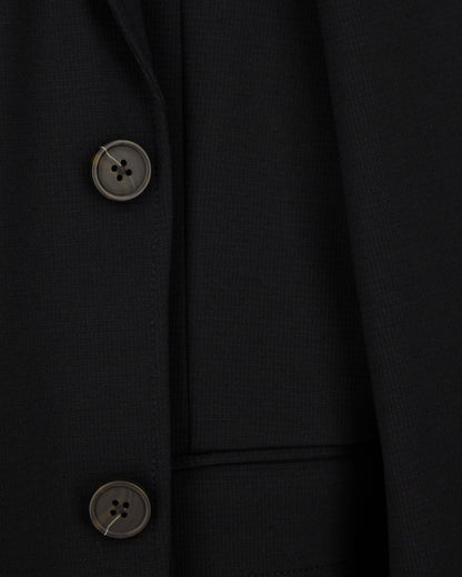 Single-breasted jacket in waffle-effect armure fabric
