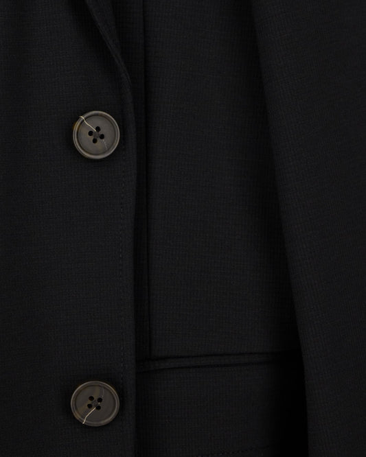 Single-breasted jacket in waffle-effect armure fabric
