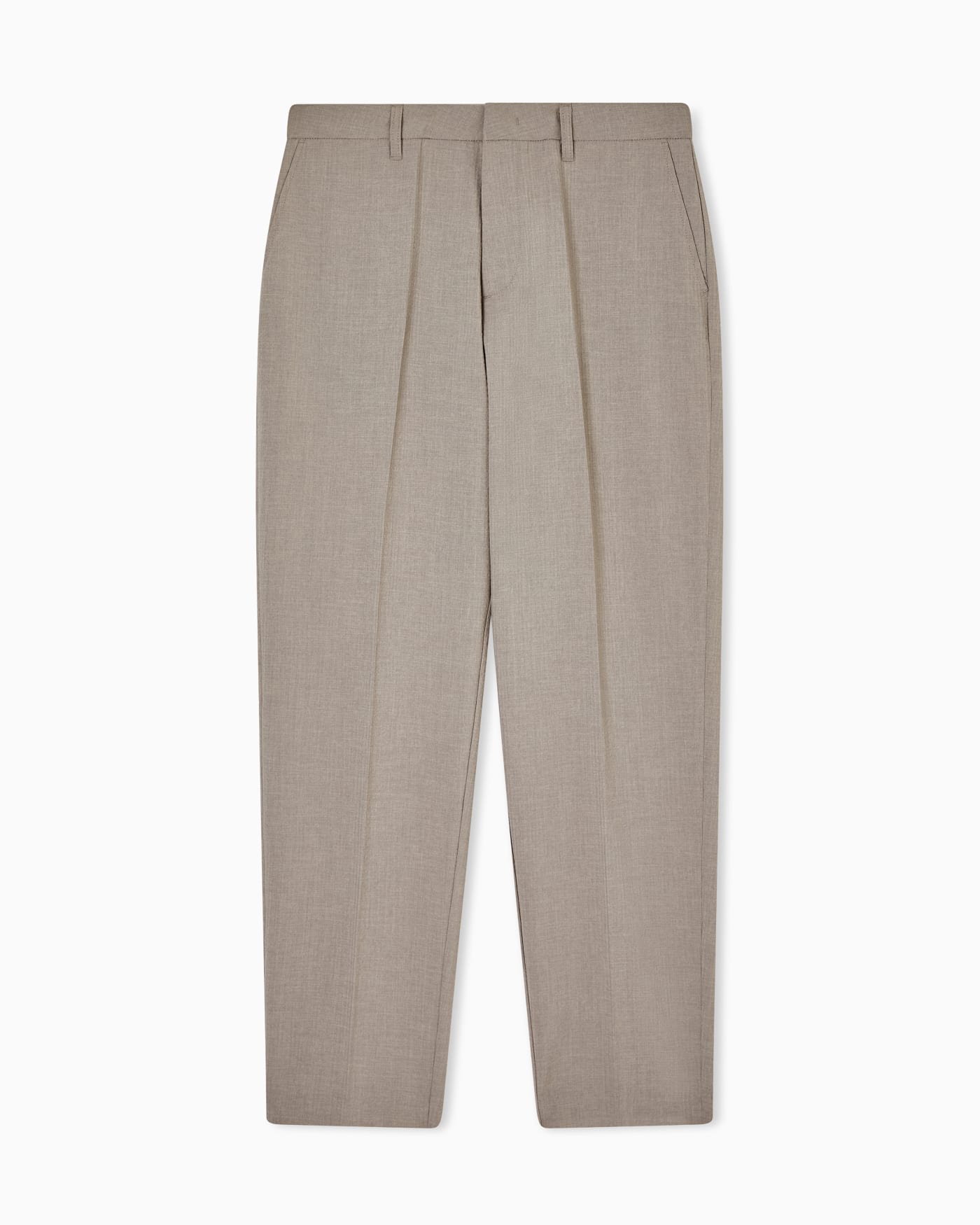 Pleated technical seersucker fabric trousers