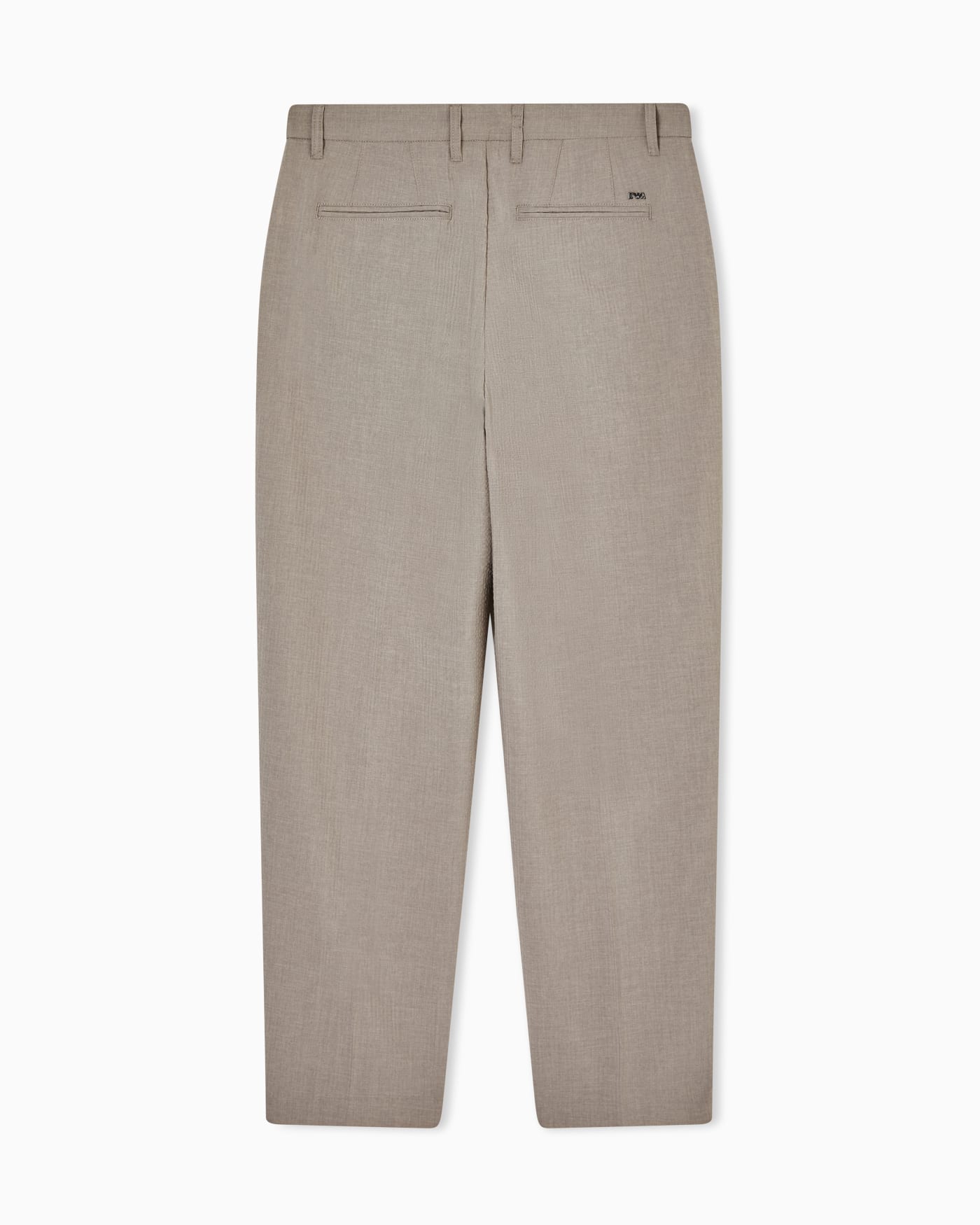 Pleated technical seersucker fabric trousers