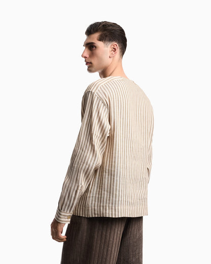 Jute-effect linen jumper