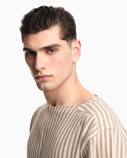 Jute-effect linen jumper