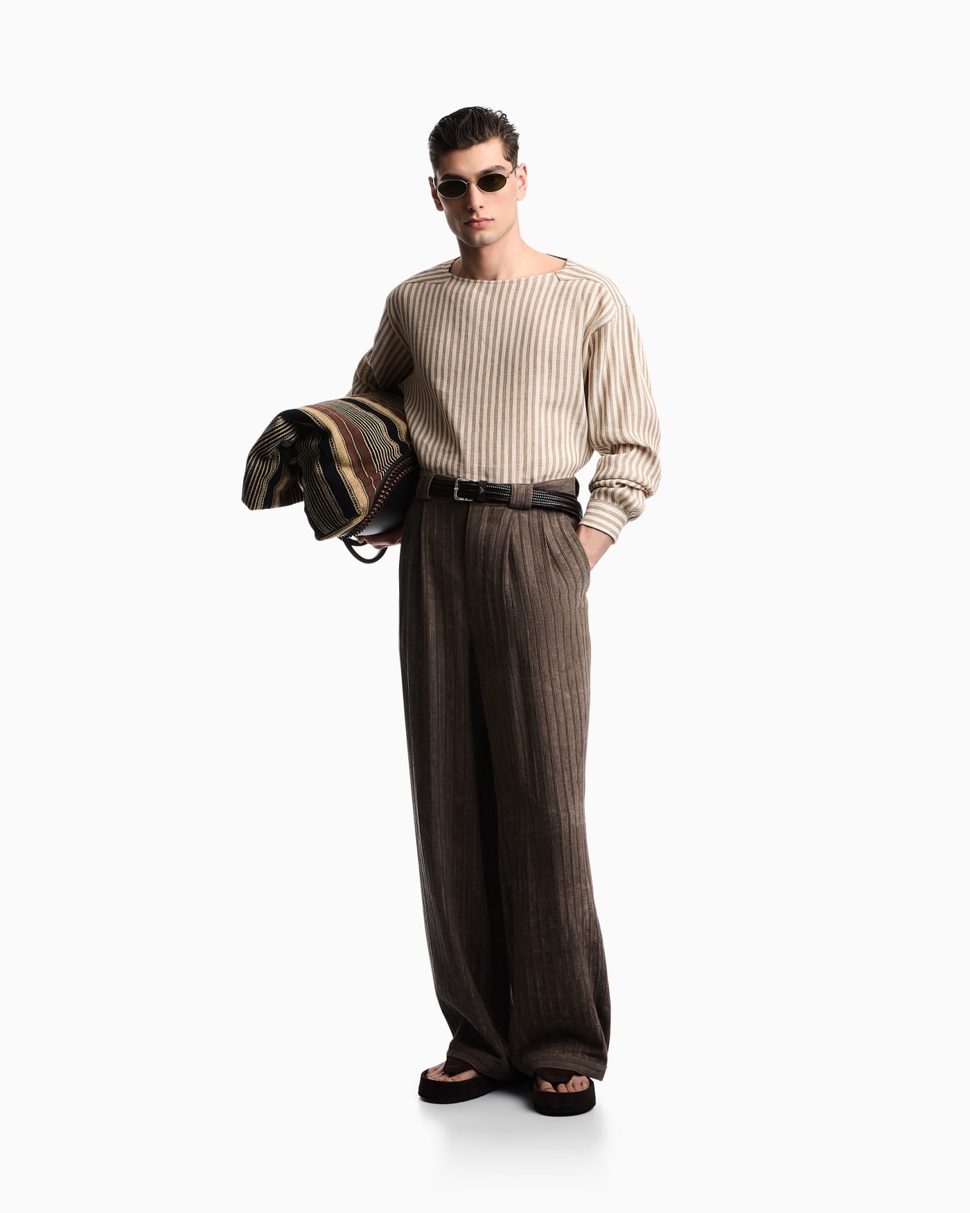 Jute-effect linen jumper