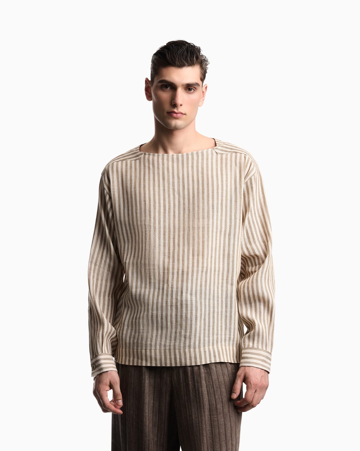 Jute-effect linen jumper