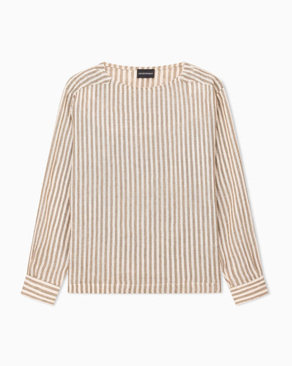 Jute-effect linen jumper