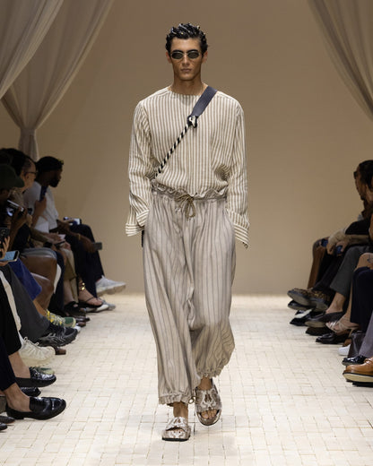 Jute-effect linen jumper