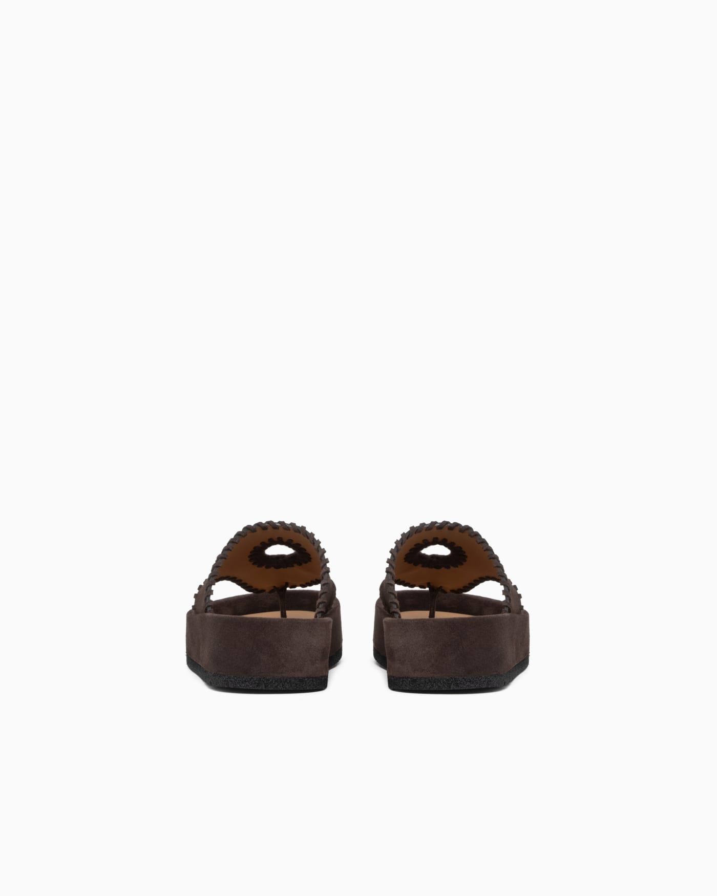 Velour suede flip-flop sandals