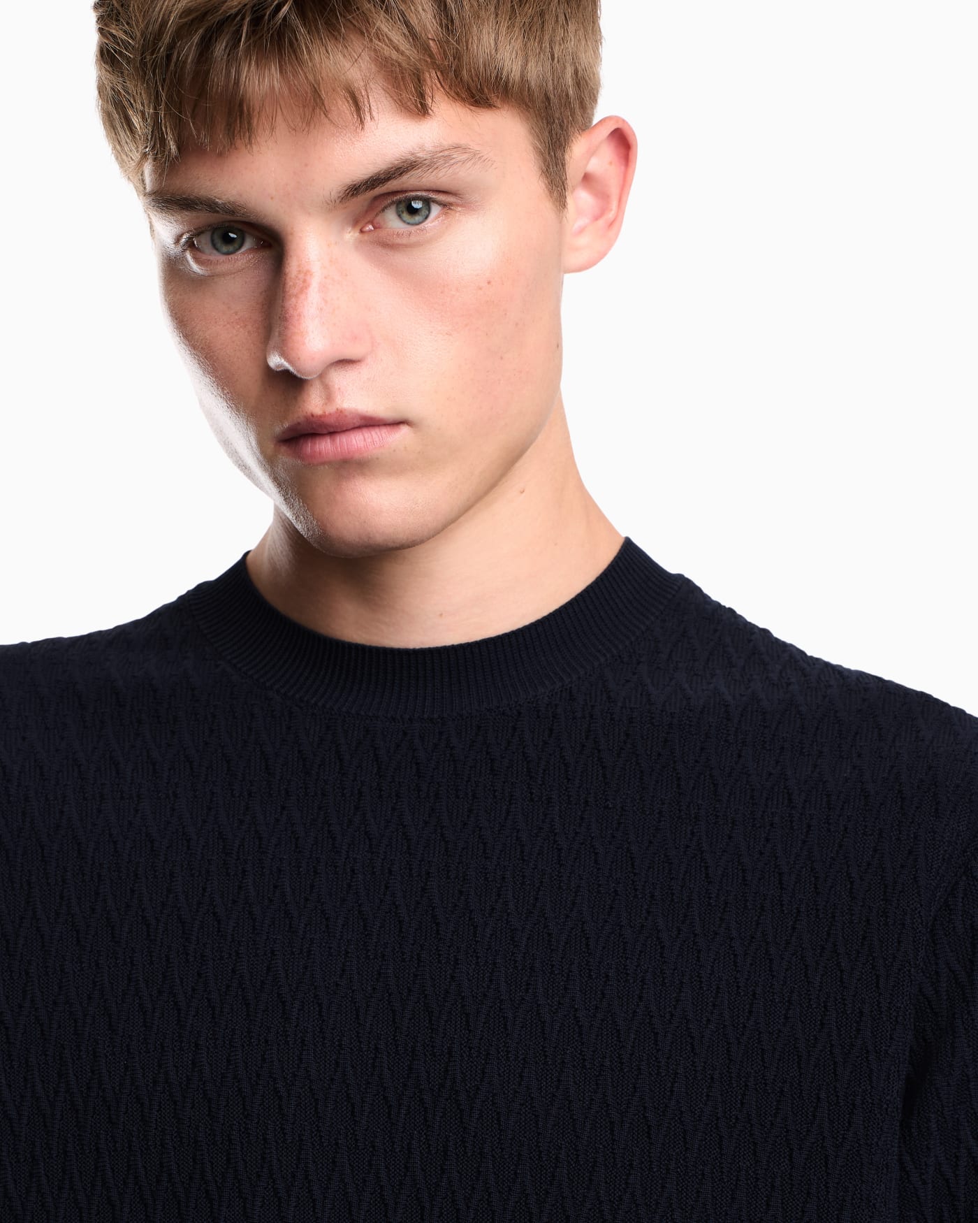Chevron jacquard knit sweater