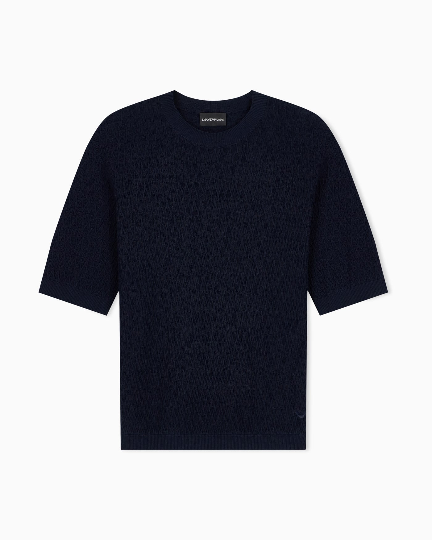Chevron jacquard knit sweater