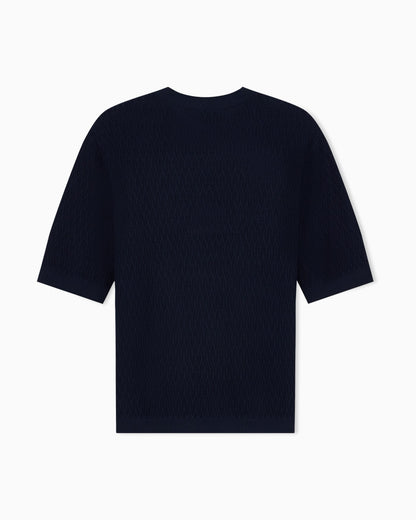 Chevron jacquard knit sweater