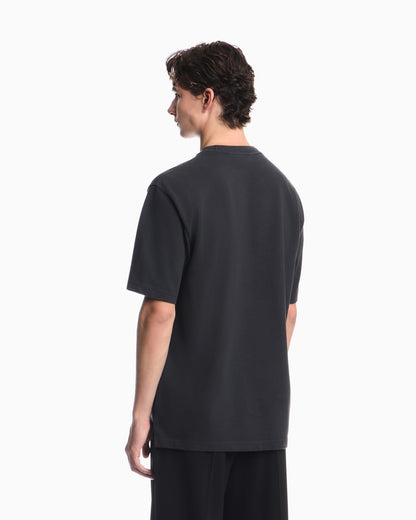 Piqué jersey T-shirt with embroidered raised logo