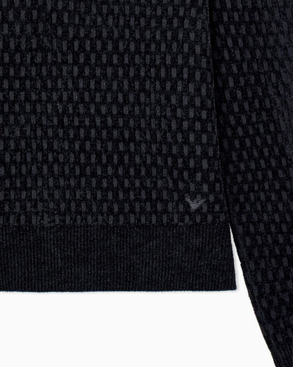 Signature Capsule textured virgin wool buttoned sweater