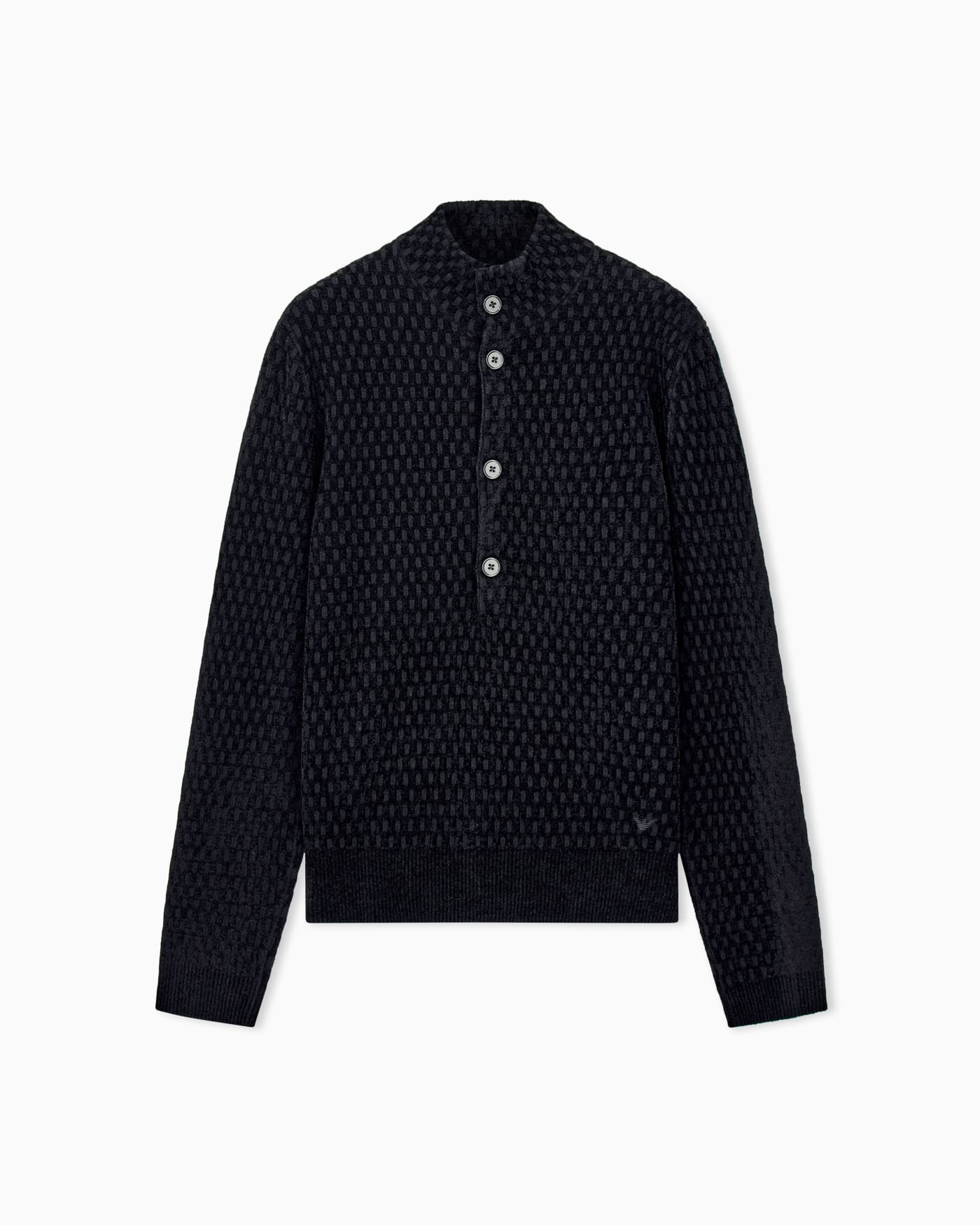 Signature Capsule textured virgin wool buttoned sweater
