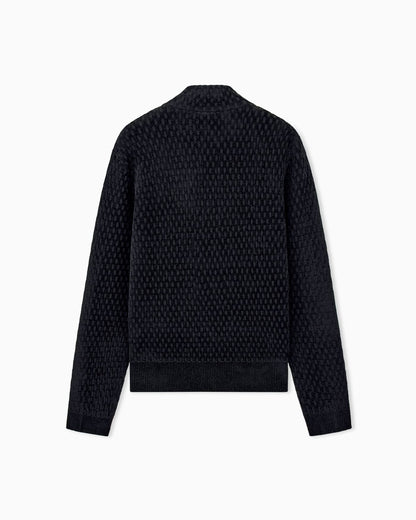 Signature Capsule textured virgin wool buttoned sweater