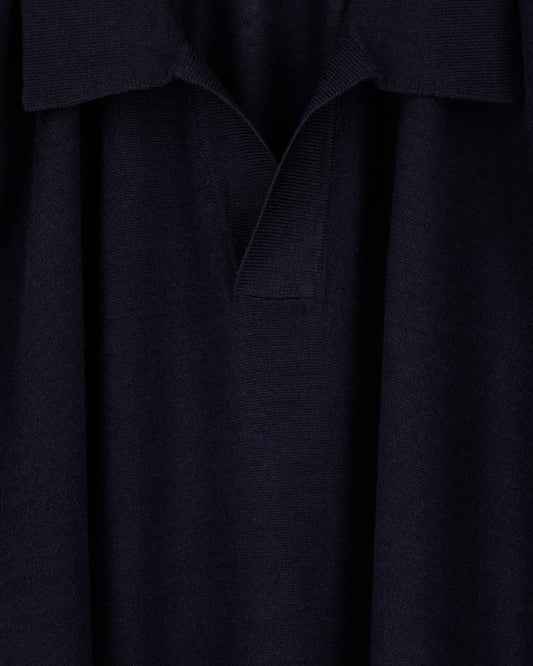 Virgin wool and silk polo neck sweater