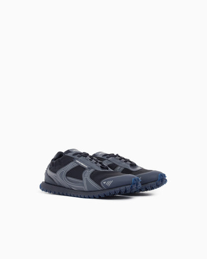Sneakers in ripstop and mesh with textured rubber sole