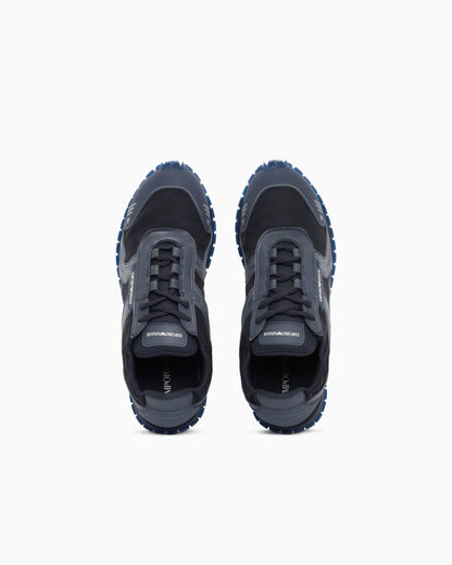 Sneakers in ripstop and mesh with textured rubber sole