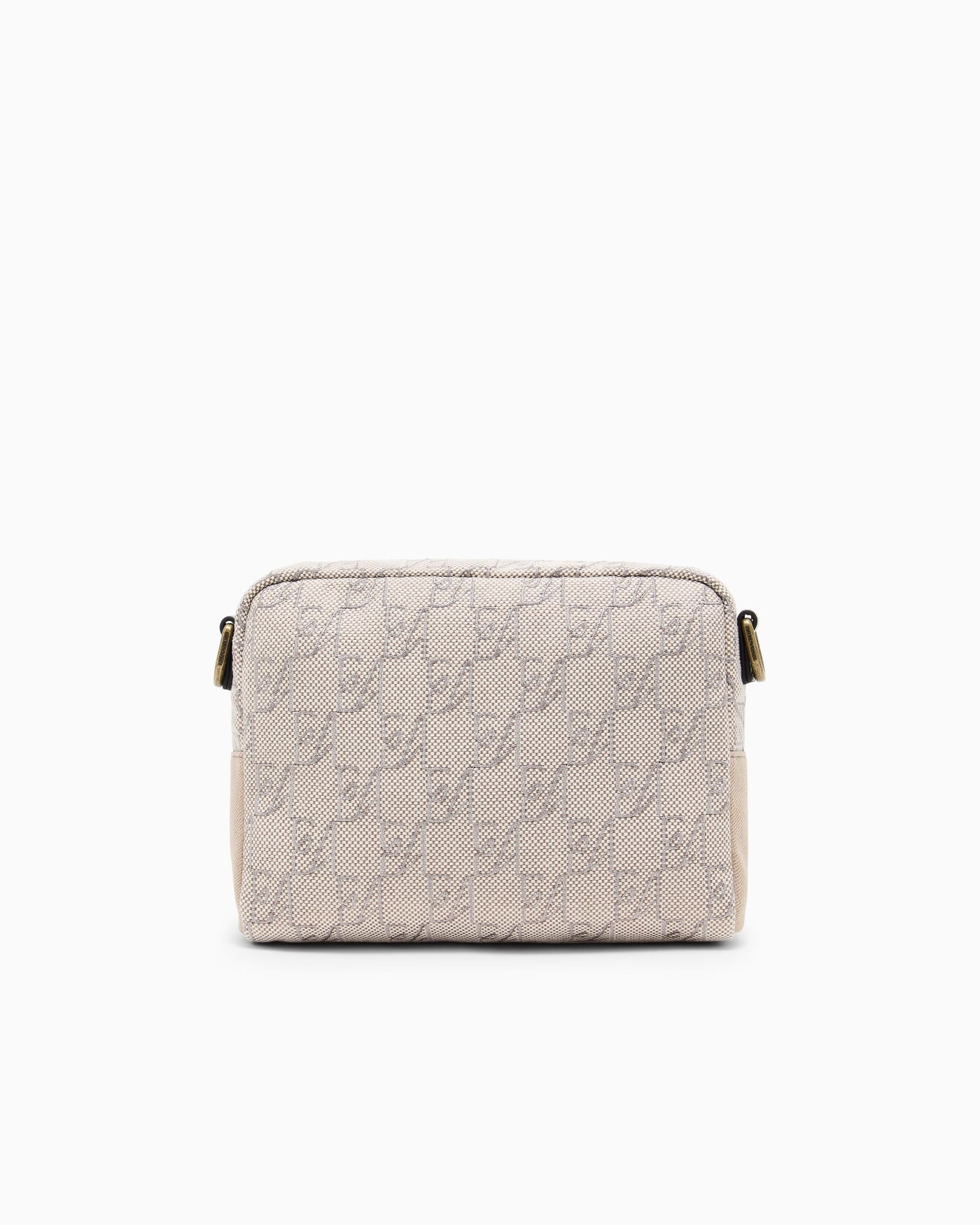 Crossbody bag in cotton with monogram pattern and buckle