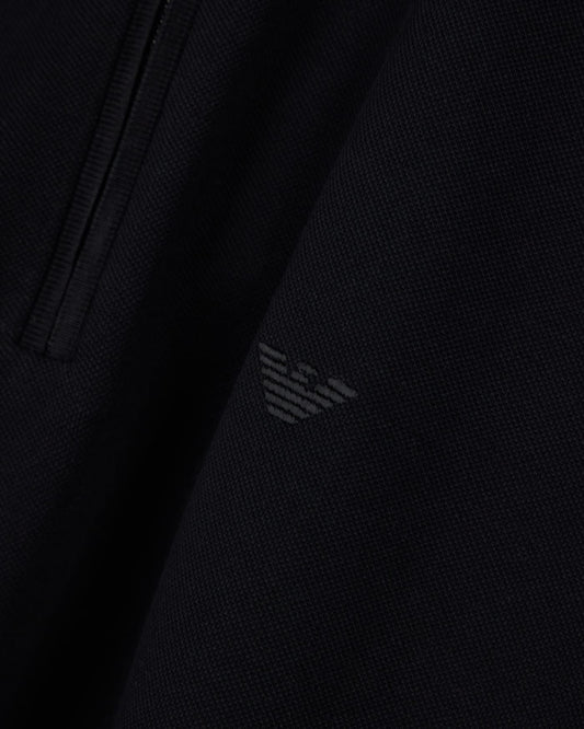 Polo shirt in piqué with partial zip