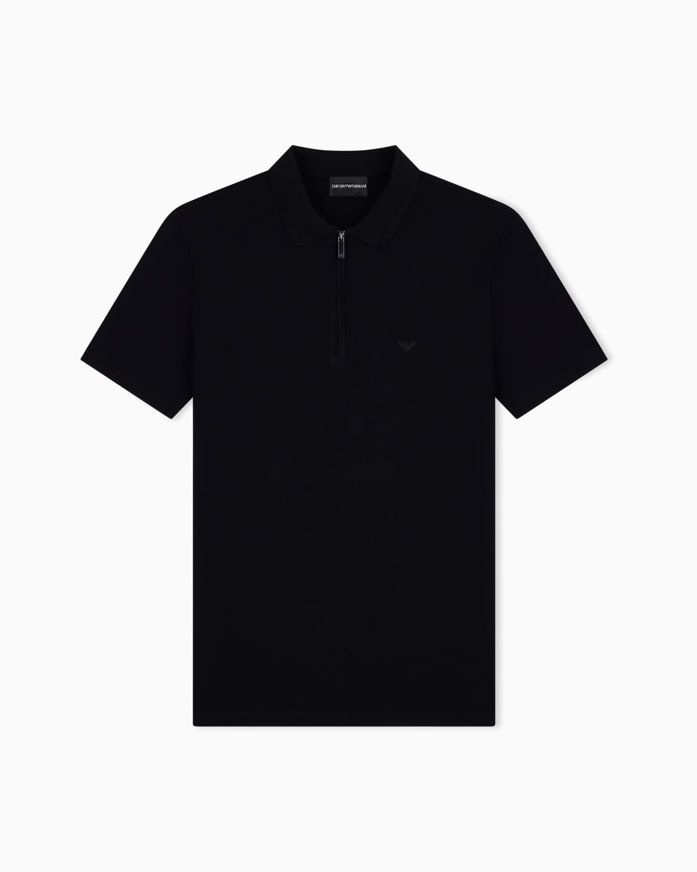 Polo shirt in piqué with partial zip