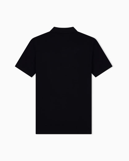 Polo shirt in piqué with partial zip