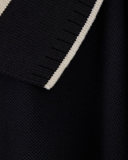 Piqué polo shirt with stripe detail on the collar