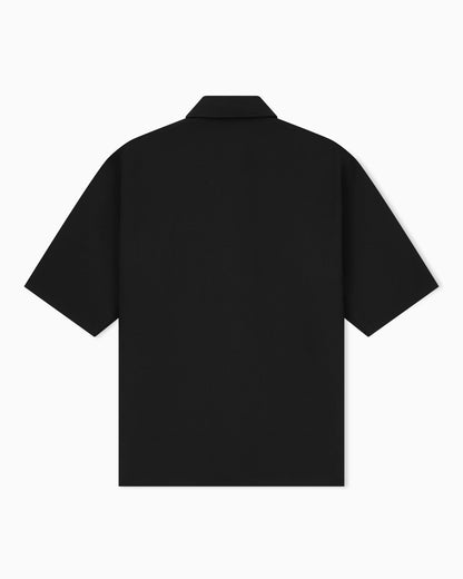 Seersucker shirt with down padding and rib details