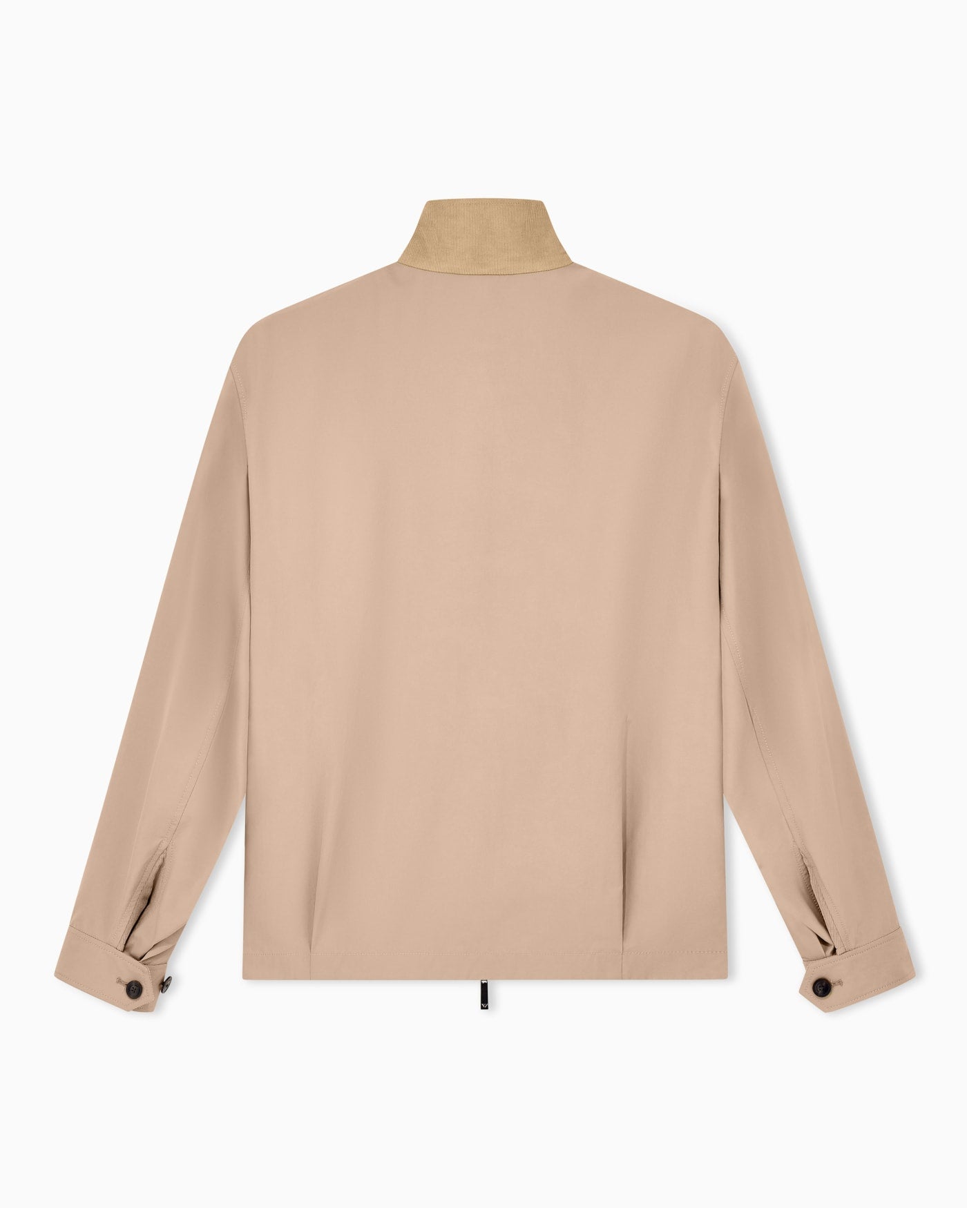 Blouson jacket with high collar and angled flap pockets