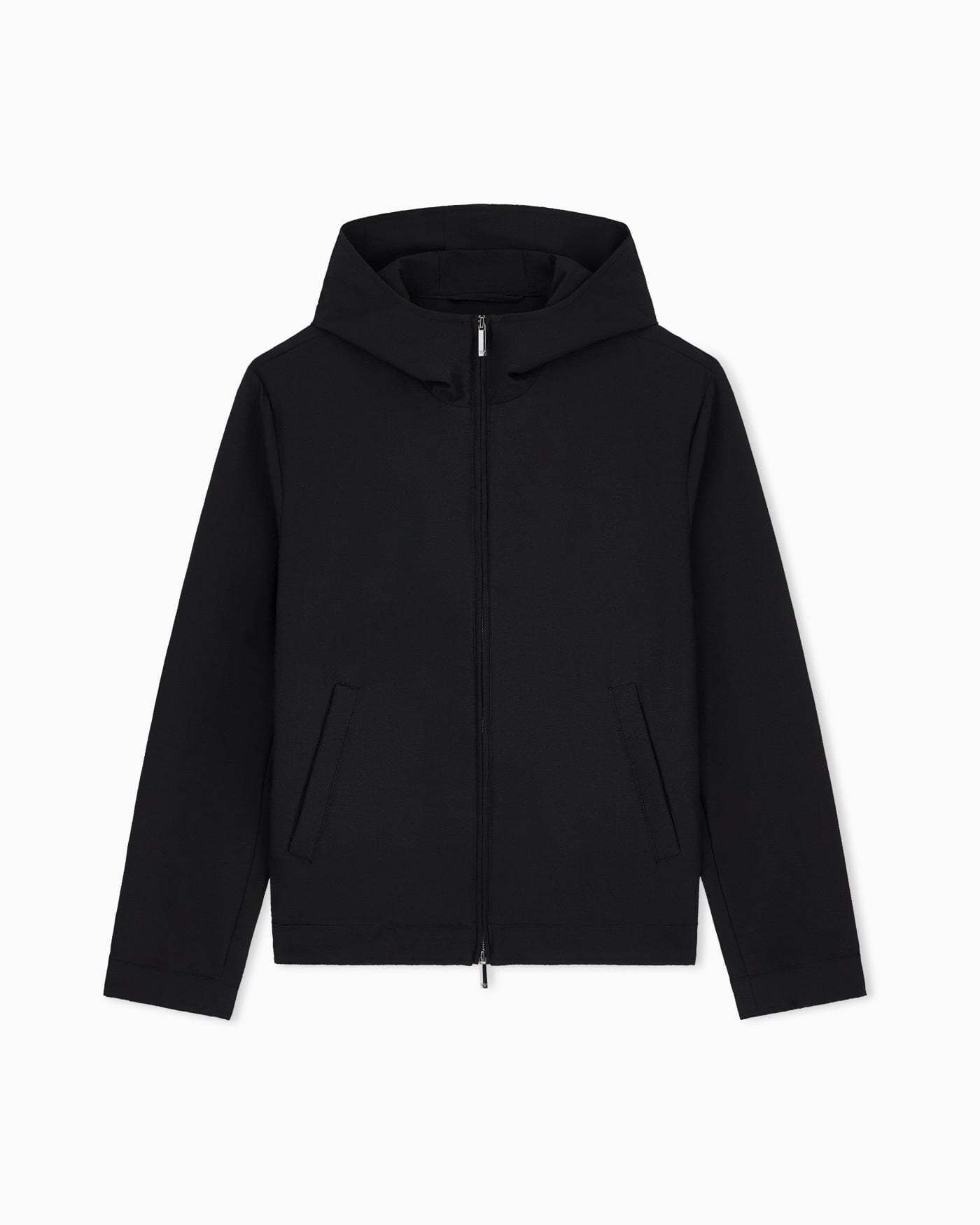 Blouson jacket seersucker with down and feather padding