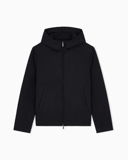 Blouson jacket seersucker with down and feather padding