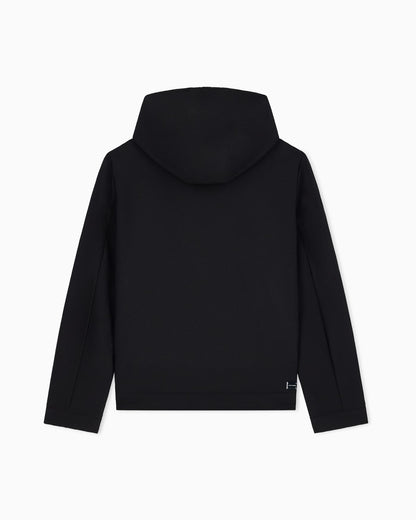 Blouson jacket seersucker with down and feather padding