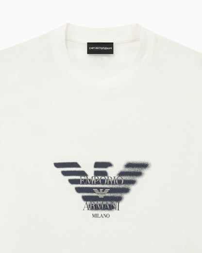 Lyocell blend jersey T-shirt with graffiti eagle logo print