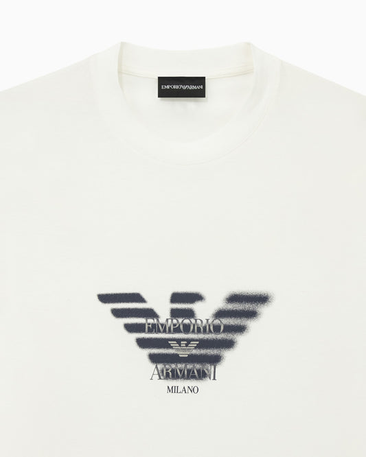 Lyocell blend jersey T-shirt with graffiti eagle logo print