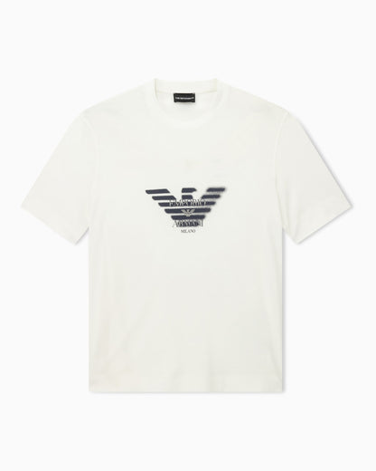 Lyocell blend jersey T-shirt with graffiti eagle logo print