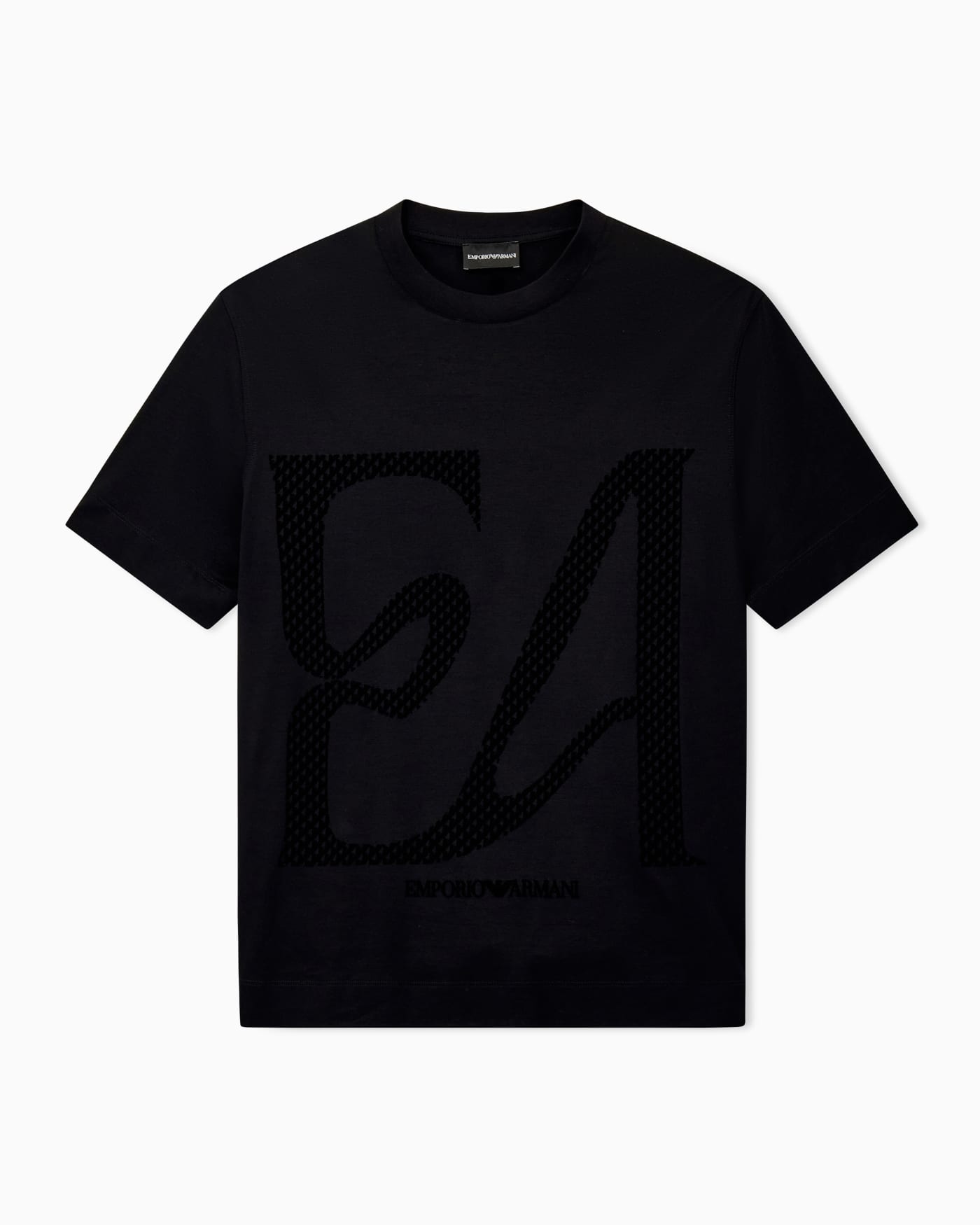 T-shirt in mixed lyocell jersey with maxi flock logo