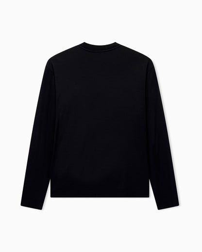 Modal jersey shirt with embroidered logo on neckline