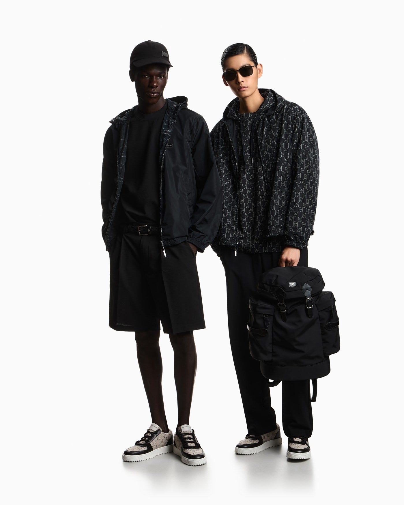 Bermuda shorts in seersucker with down and feather padding
