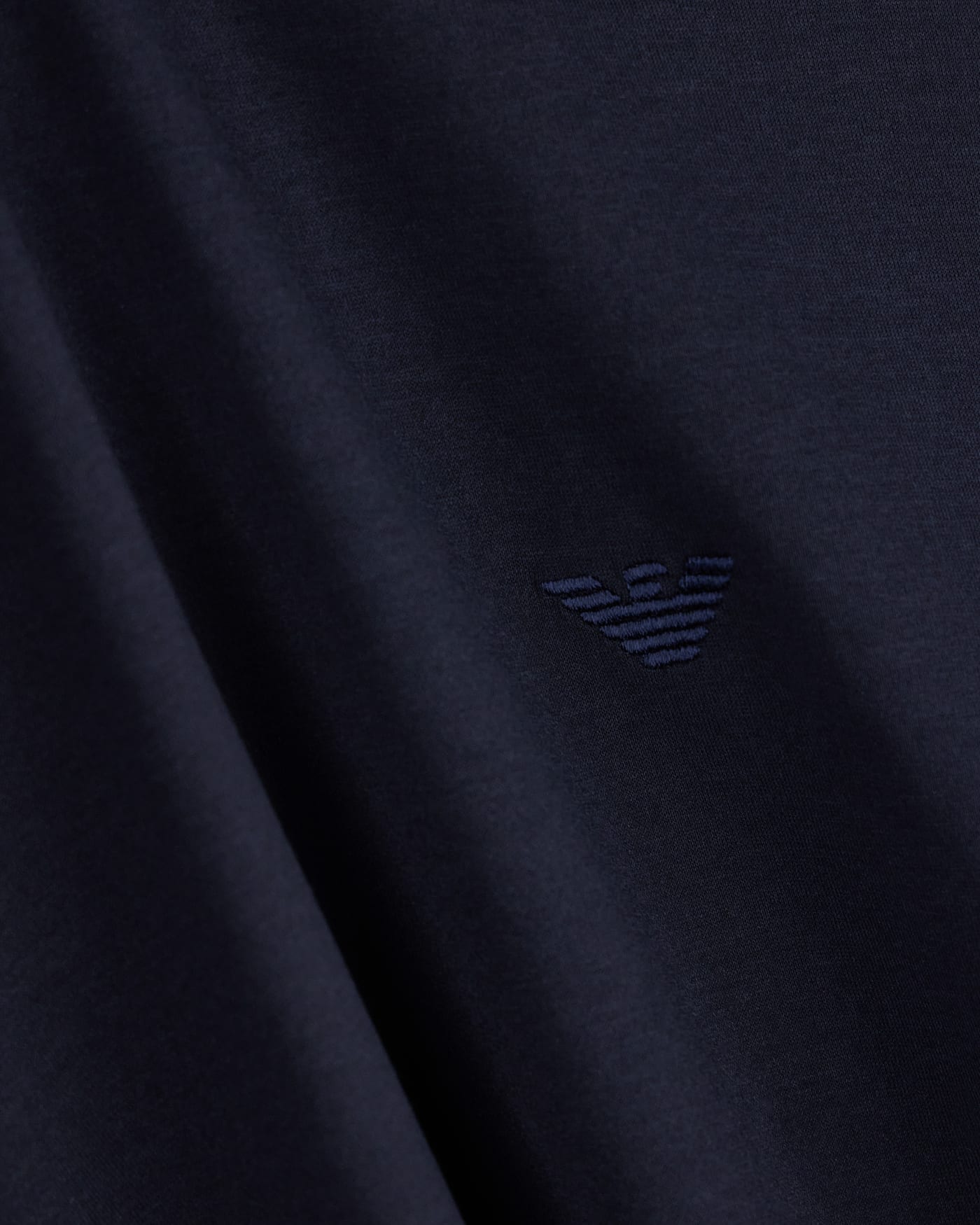 Jersey T-shirt with micro eagle embroidery
