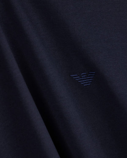 Jersey T-shirt with micro eagle embroidery