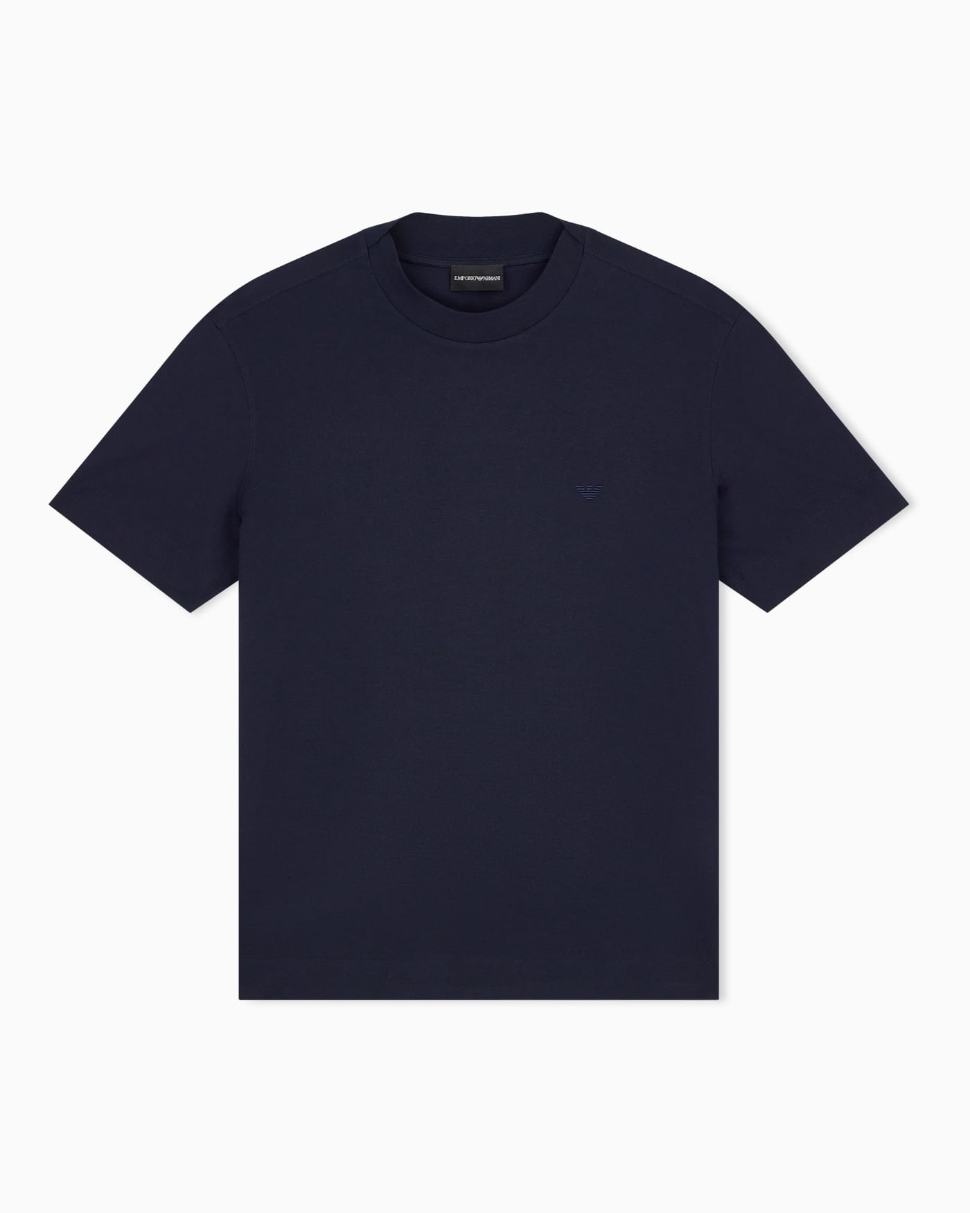 Jersey T-shirt with micro eagle embroidery