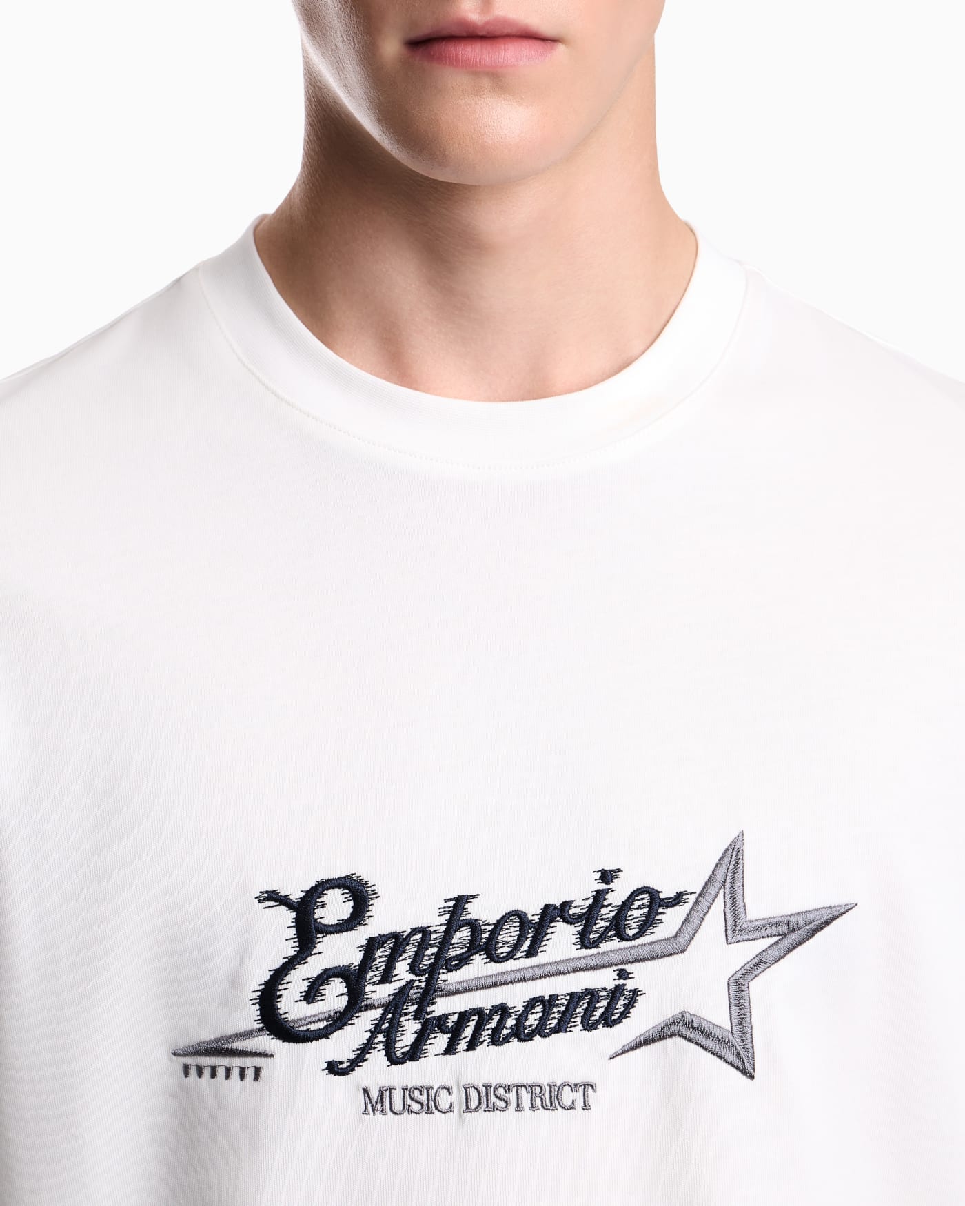 Heavy jersey T-shirt with embroidered logo