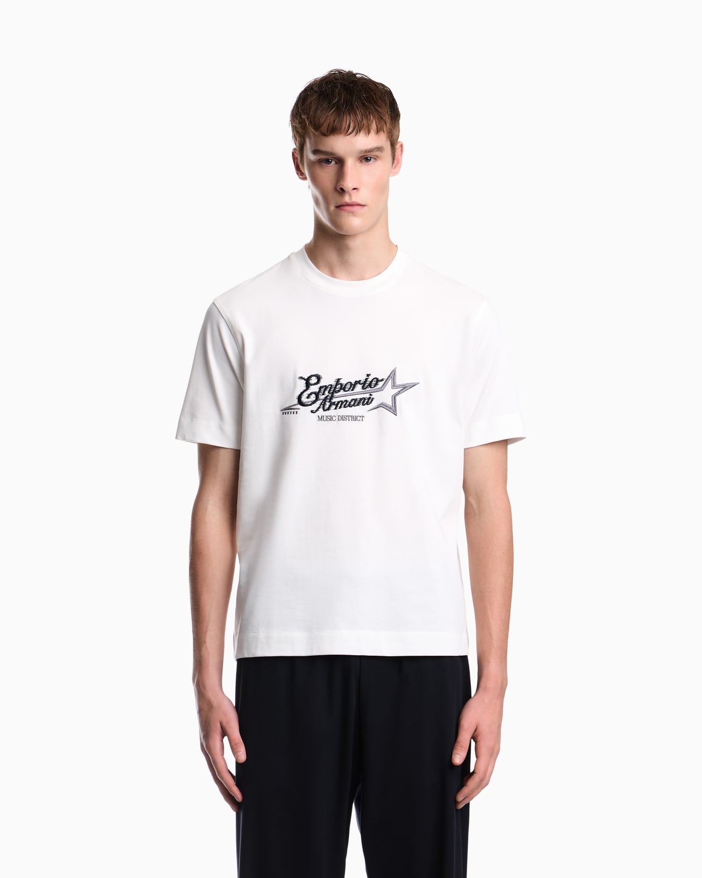 Heavy jersey T-shirt with embroidered logo