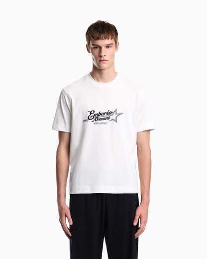 Heavy jersey T-shirt with embroidered logo