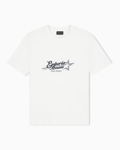 Heavy jersey T-shirt with embroidered logo