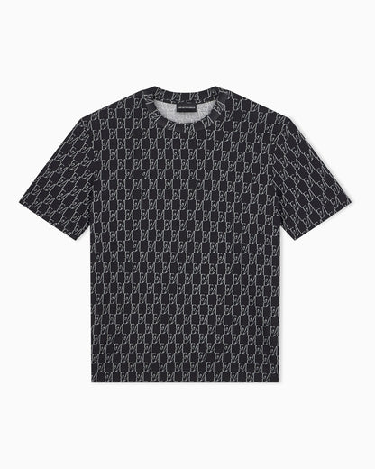 Jersey T-shirt in lyocell blend with all-over logo print